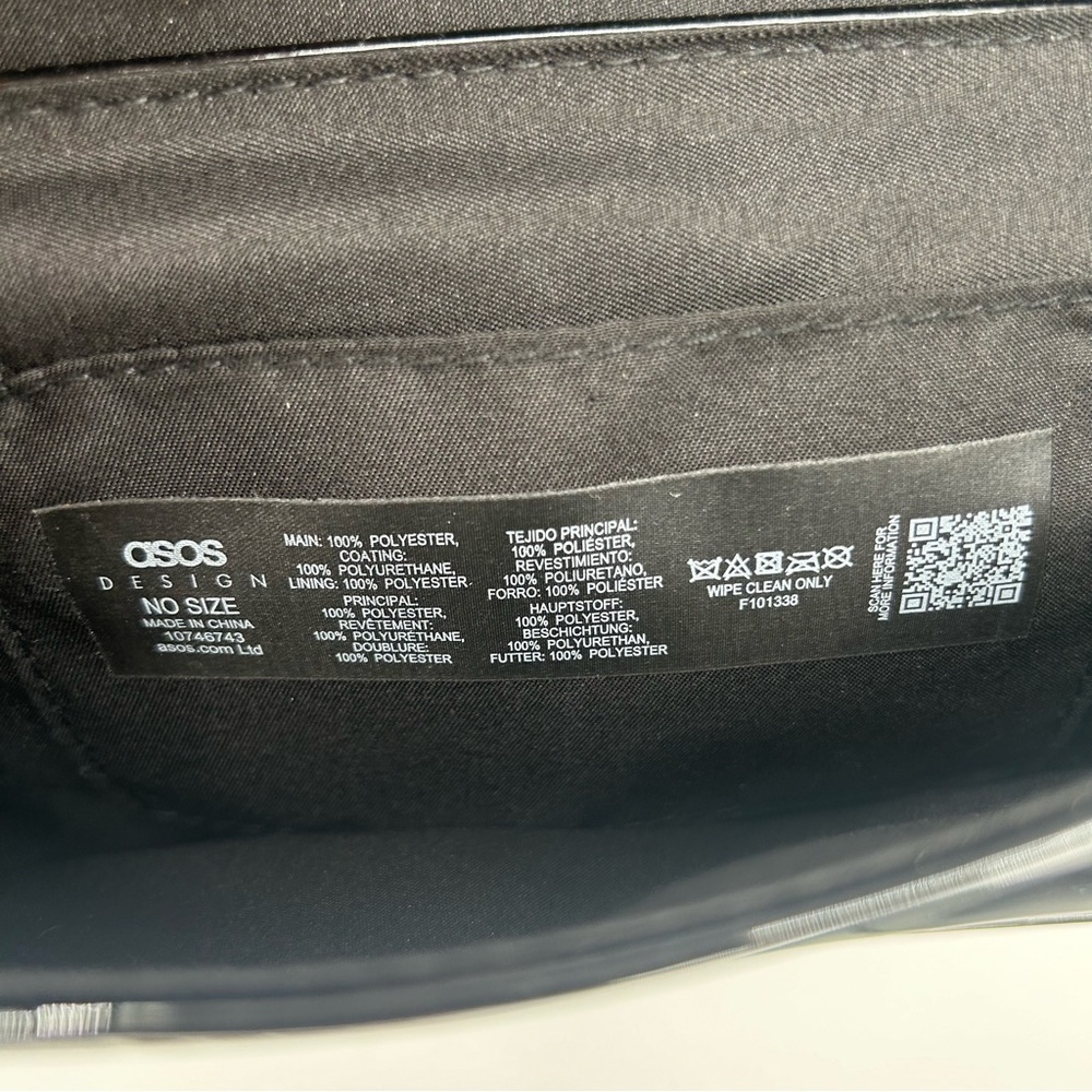 ASOS Design Black Front Flap Magnetic Closure Shoulder Bag - Picture 4 of 10